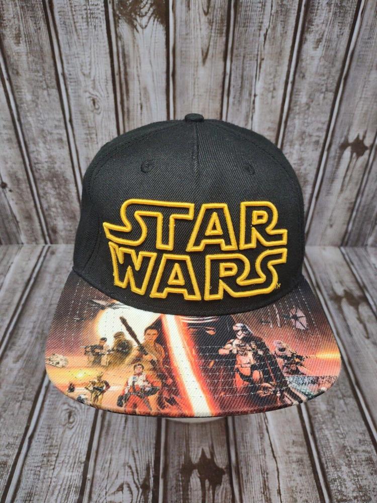 Star Wars Episode 7 Force Awakens Graphic Black Mens Baseball Cap Hat Snap Back